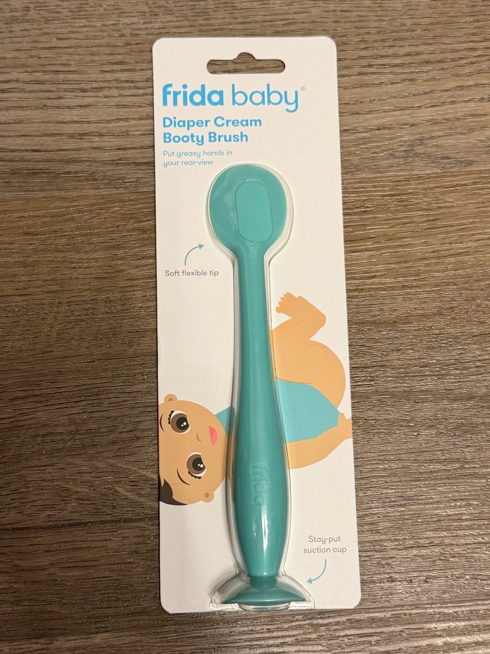 NWT Frida Baby Diaper Cream Booty Brush - Teal